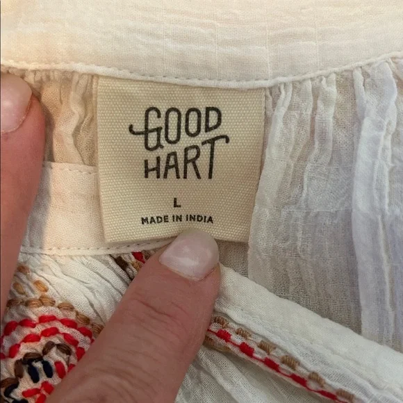 Bohemian Embroidered Button-Down Blouse - Picture 9 of 9